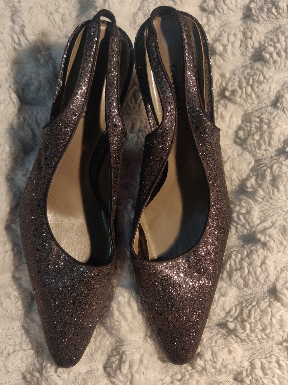 GELLER II Brand - Glitter Slingback Pointed Heels - Size 8